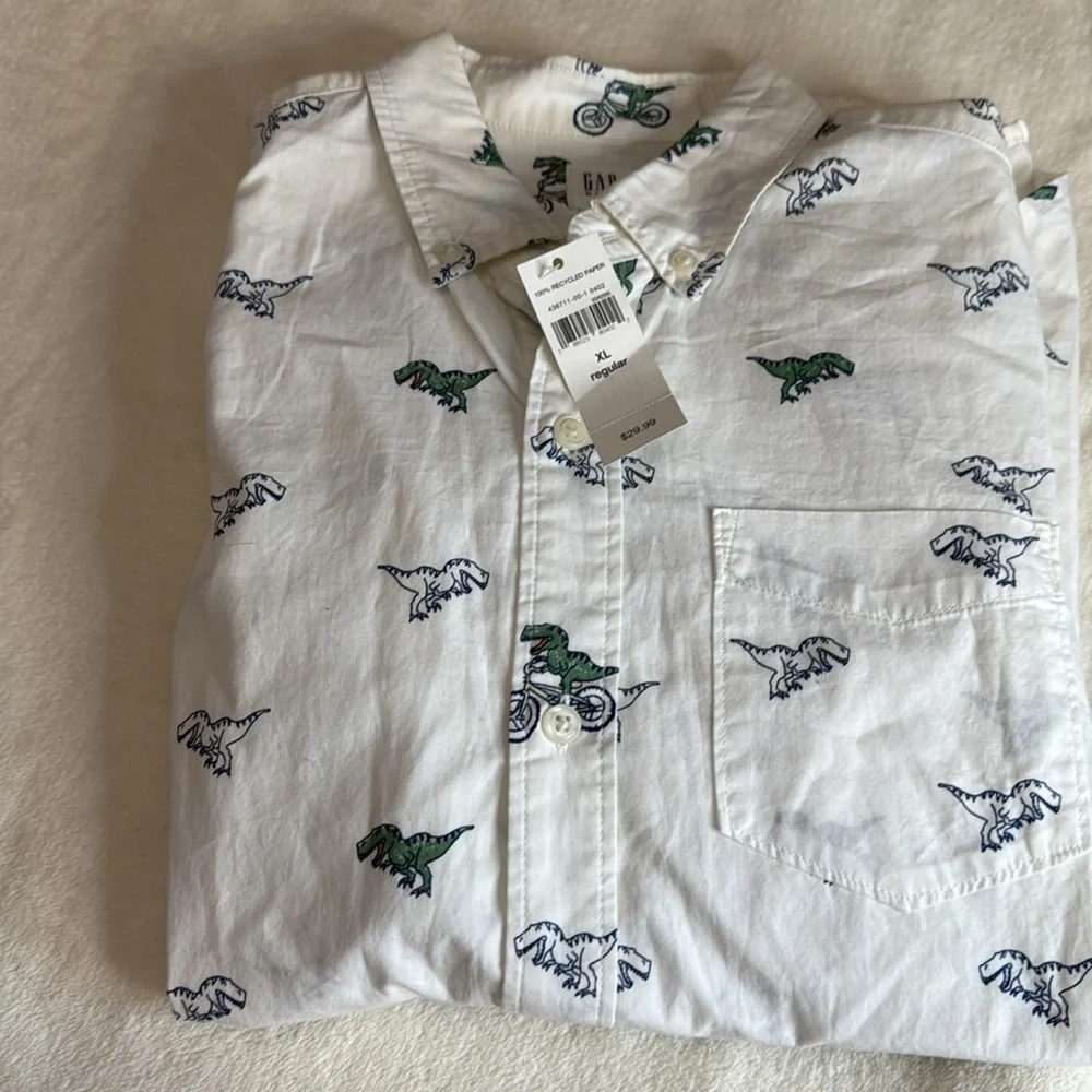 Dinosaur Button Down Shirt by GAP Kids